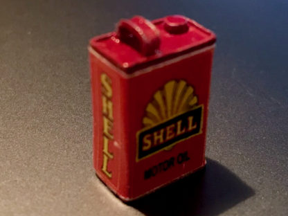 Metallkanister (Shell Motorenöl). Met./Papier.