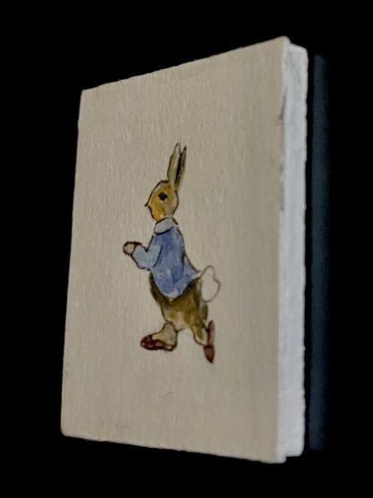 Bild (Peter Rabbit, Beatrix Potter). Handgemalt/Engl. Ungerahmt.