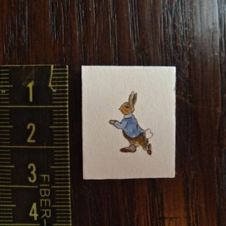 Bild (Peter Rabbit, Beatrix Potter). Handgemalt/Engl. Ungerahmt.