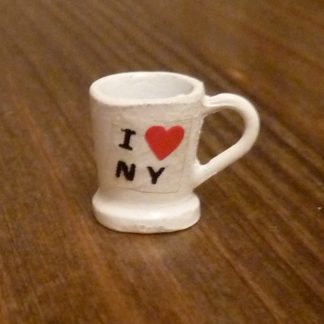 Tasse (I love NY). Metall bemalt.