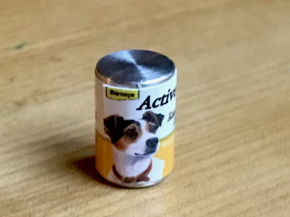 Hundefutter (Active Dogs, gelb, Attrappe). Metall/Papier.