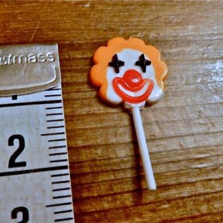 Lollipop Clown orange. Handarbeit.