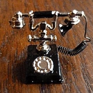 Telefon von anno dazumal. Metall schwarz.