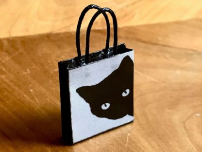 Einkaufstasche Katze (grau-schwarz). Handarbeit Deutschland.