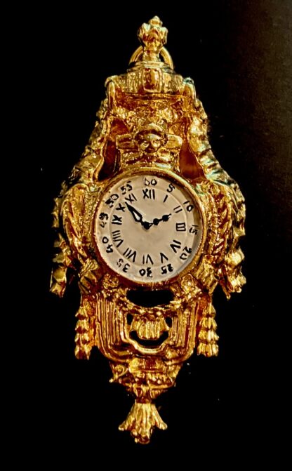 Wanduhr. Metall echt vergoldet. - Image 3