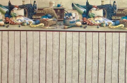 Tapete (Sewing Room, Stripes). 27 cm x 42 cm.