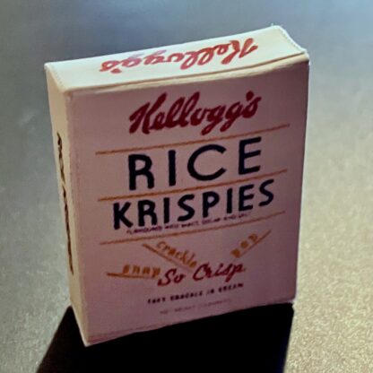 Schachtel (Rice Krispies, 1940er J.). Handarbeit/England.