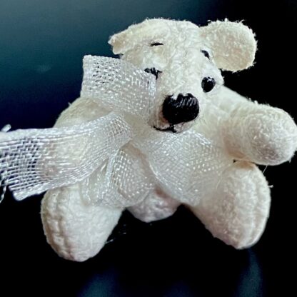 Miniaturteddy (Wildleder, weiss). Handarbeit. - Image 2